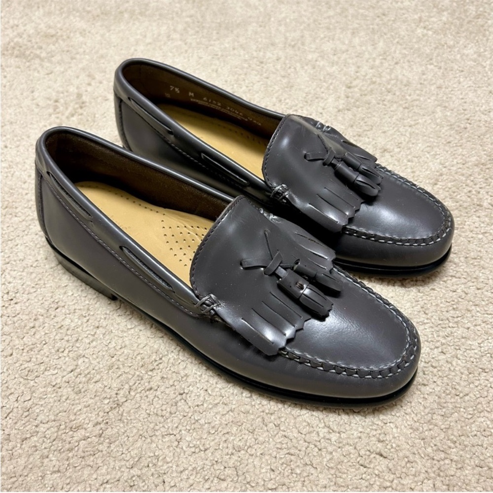 G.H. Bass Weejuns Jaclyn Kiltie Tassel Loafers Dark Gray Leather Mocs 7.5 NEW